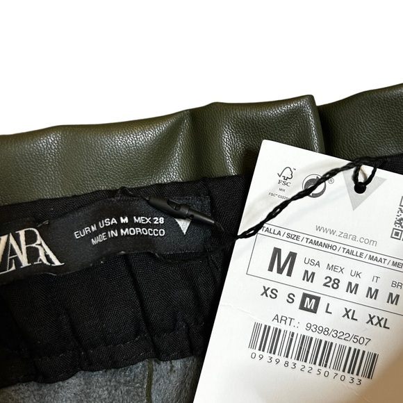 Zara Faux Leather Paperbag Waist Shorts - Picture 6 of 10